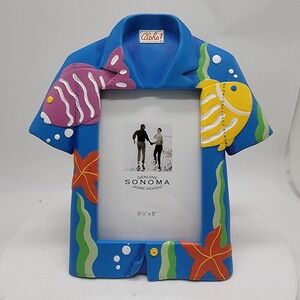 Hawaiian Shirt Picture Frame 3 1/2" X 5" Genuine Sonoma Home Goods Decor Beach